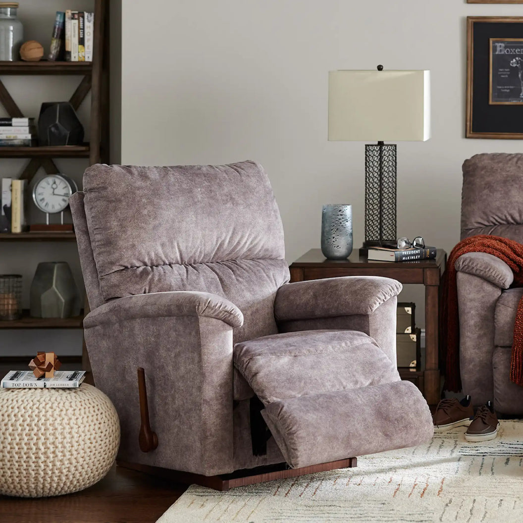 Fauteuil berçant et inclinable en tissu gris - Brooks