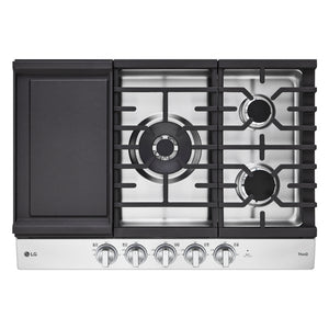 Plaque de cuisson au gaz 30 po. avec 5 brûleurs