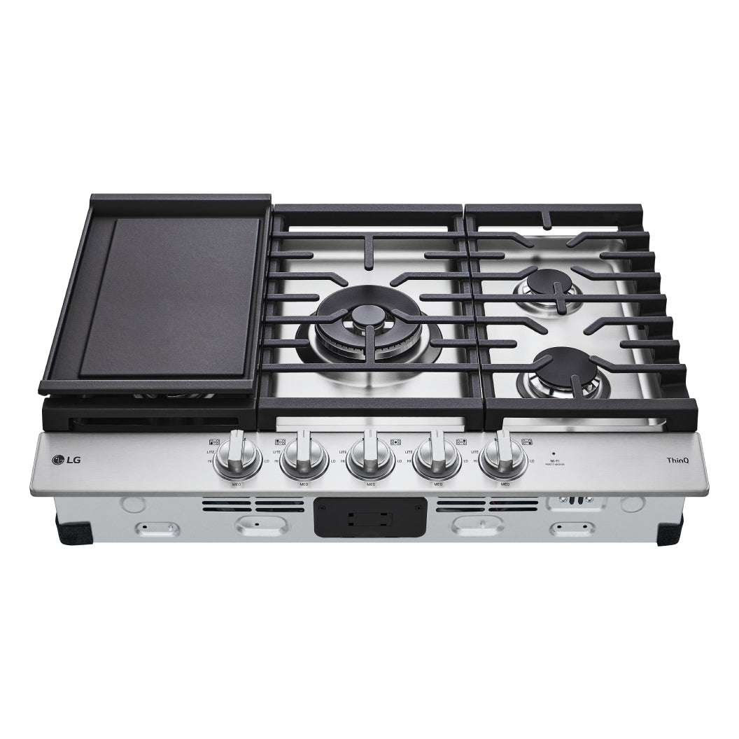 Plaque de cuisson au gaz 30 po. avec 5 brûleurs