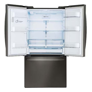 Réfrigérateur porte française 36 po, 28 pi³ à 3 portes Inox noir avec distributeur d'eau et glaçons