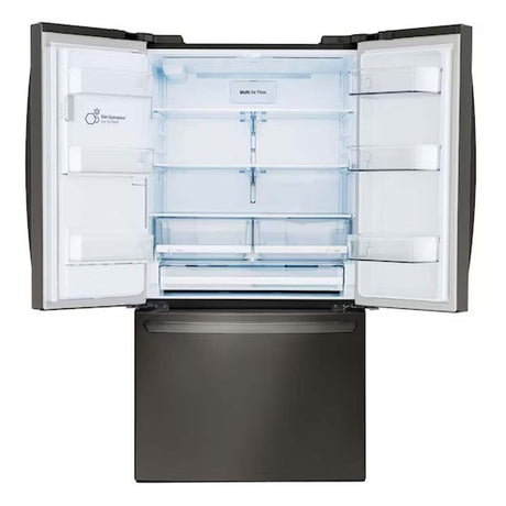 Réfrigérateur porte française 36 po, 28 pi³ à 3 portes Inox noir avec distributeur d'eau et glaçons