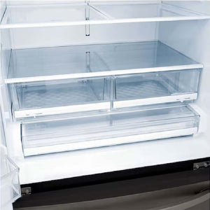 Réfrigérateur porte française 36 po, 28 pi³ à 3 portes Inox noir avec distributeur d'eau et glaçons