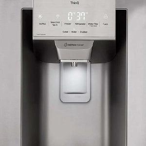 Réfrigérateur à portes françaises 36 po, 28 pi³ Inox avec Distributeur d'eau/glaçons et Wi-Fi