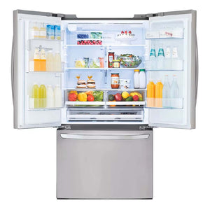 Réfrigérateur à portes françaises 36 po, 28 pi³ Inox avec Distributeur d'eau/glaçons et Wi-Fi