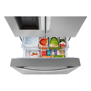Réfrigérateur porte française intelligent à profondeur de comptoir 36 po, 26 pi³ à 3 portes Inox avec Multi-Air Flow et distributeur d'eau et de glaçons