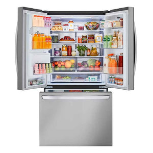 Réfrigérateur porte française à profondeur comptoir 36 po, 24 pi³ à 3 portes Inox avec Wi-Fi et distributeur d'eau et glaçons