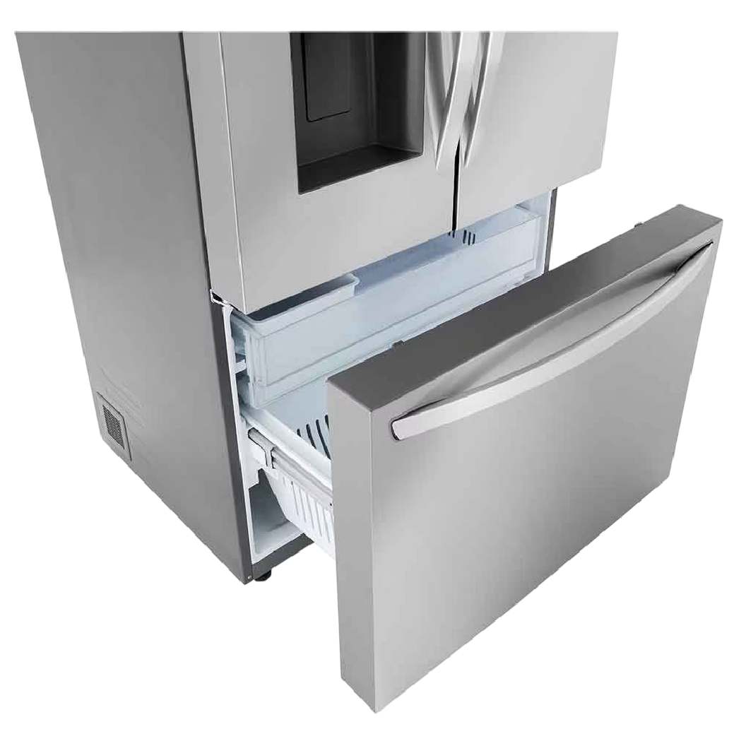 Réfrigérateur porte française à profondeur comptoir 36 po, 24 pi³ à 3 portes Inox avec Wi-Fi et distributeur d'eau et glaçons