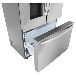 Réfrigérateur porte française à profondeur comptoir 36 po, 24 pi³ à 3 portes Inox avec Wi-Fi et distributeur d'eau et glaçons