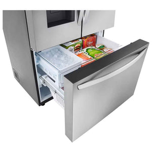 Réfrigérateur porte française à profondeur comptoir 36 po, 24 pi³ à 3 portes Inox avec Wi-Fi et distributeur d'eau et glaçons