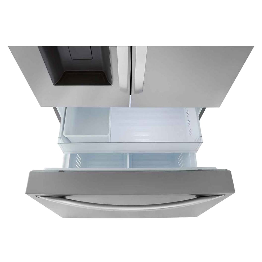 Réfrigérateur porte française intelligent à profondeur de comptoir 36 po, 26 pi³ à 3 portes Inox avec Multi-Air Flow et distributeur d'eau et de glaçons
