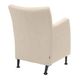 Fauteuil d'appoint rembourré en tissu beige - Germain