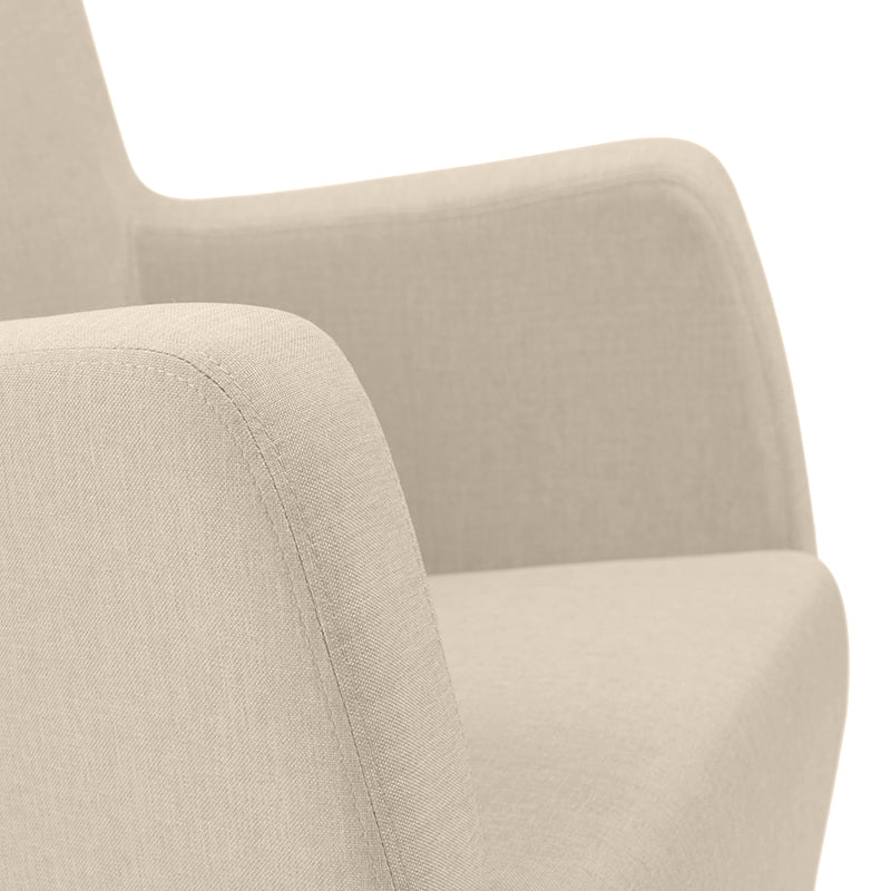 Fauteuil d'appoint rembourré en tissu beige - Germain