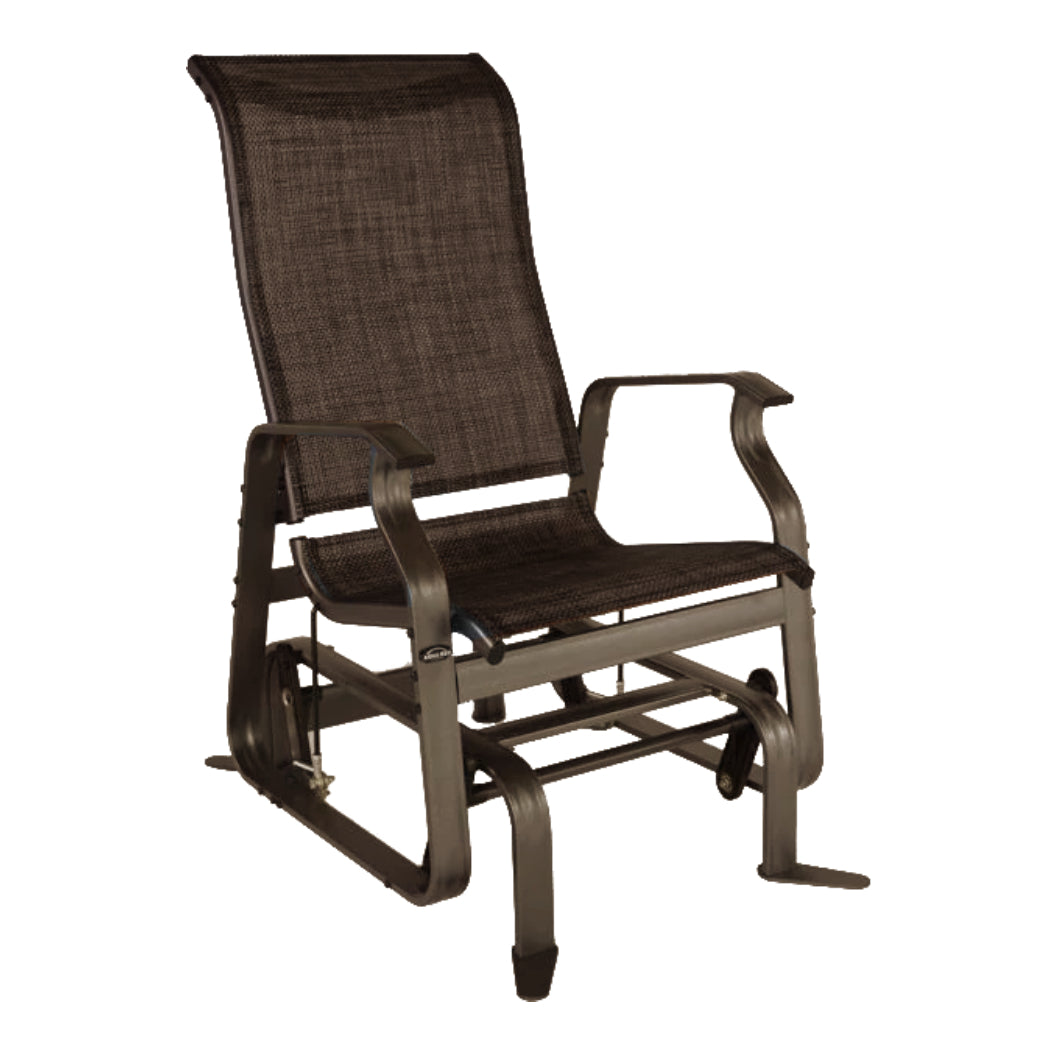 Chaise berçante autobloquante en tissu avec une structure en aluminium