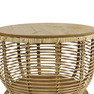 Table d'appoint en bois et en bambou naturel - Barou