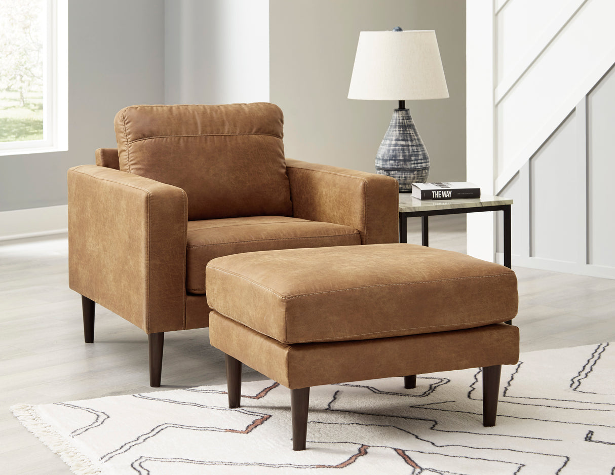Ottoman Telora en similicuir caramel
