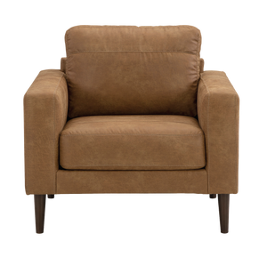 Fauteuil fixe tissu caramel Telora