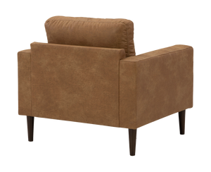 Fauteuil fixe tissu caramel Telora