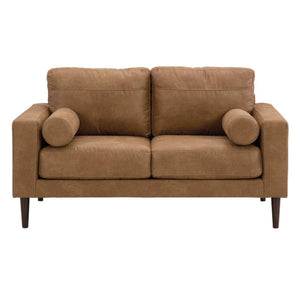 Causeuse caramel simili cuir -Telora