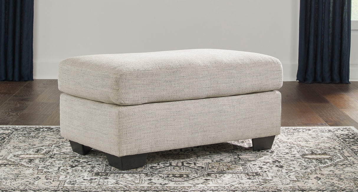 Ottoman en tissu beige pâle - Vayna