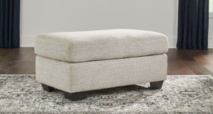 Ottoman en tissu beige pâle - Vayna