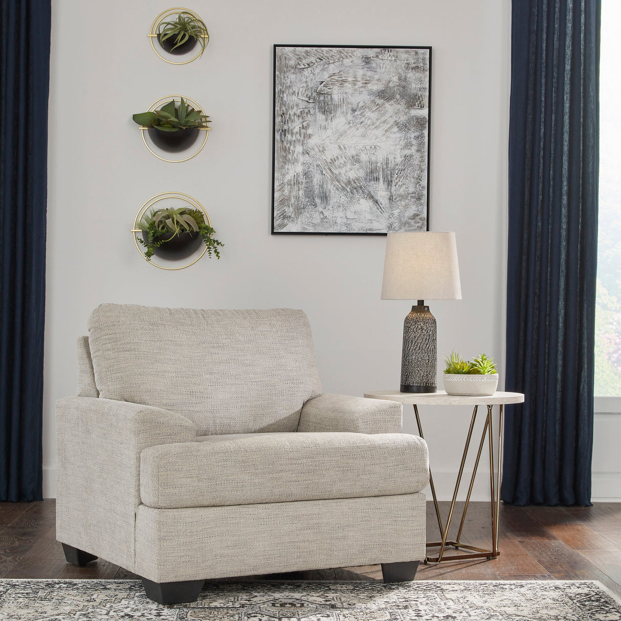 Fauteuil en tissu gris pâle - Vayda