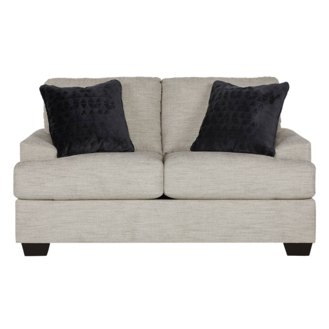 Causeuse en tissu beige pâle avec coussins - Vayda