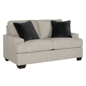 Causeuse en tissu beige pâle avec coussins - Vayda
