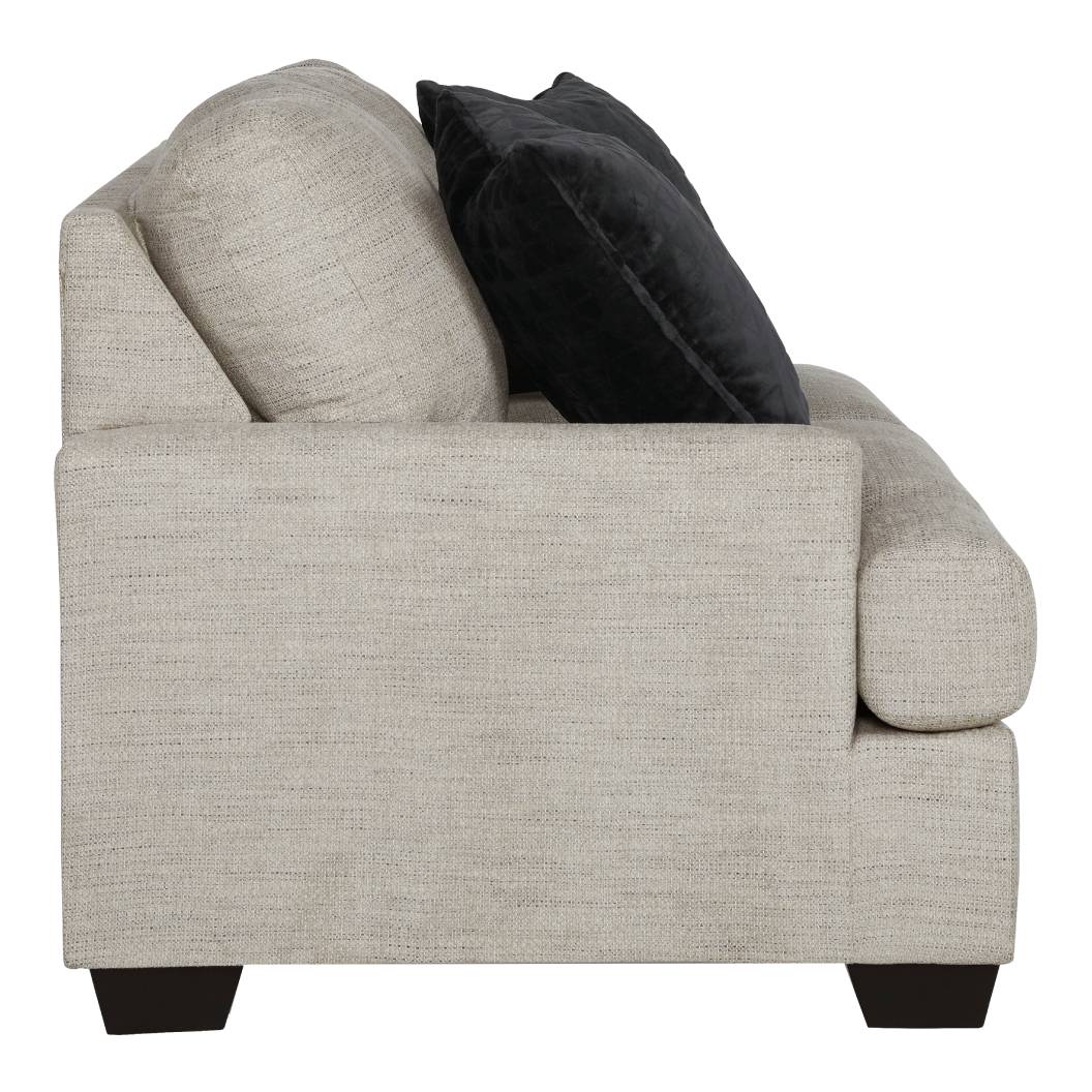 Causeuse en tissu beige pâle avec coussins - Vayda