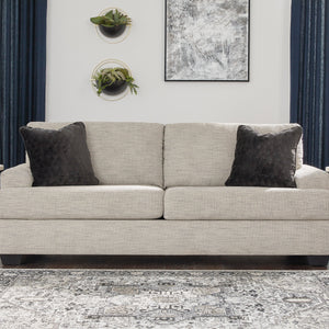 Sofa condo beige pâle en tissu - Vayda