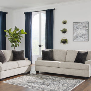 Sofa condo beige pâle en tissu - Vayda