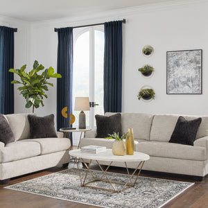 Sofa condo beige pâle en tissu - Vayda