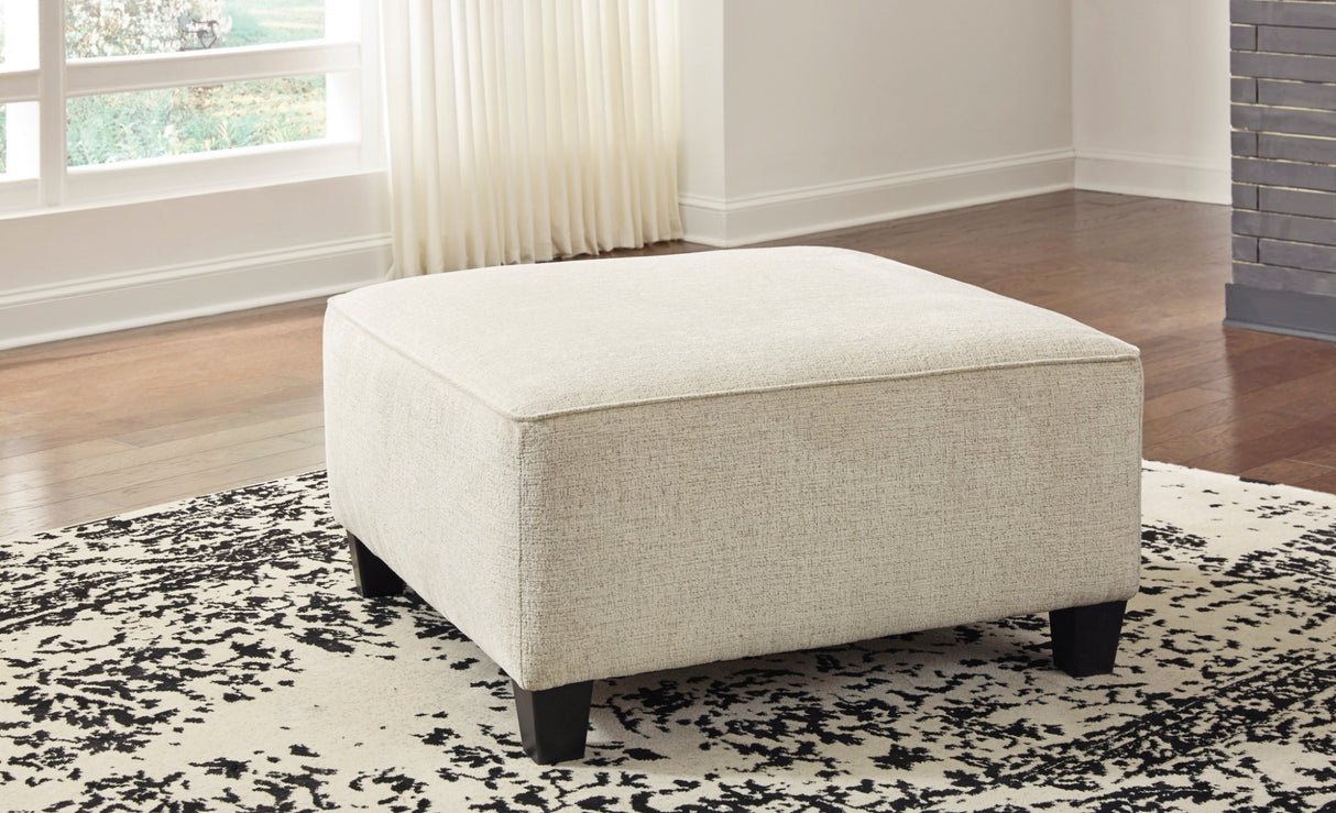 Ottoman surdimensionné Abinger en tissu beige - Abinger