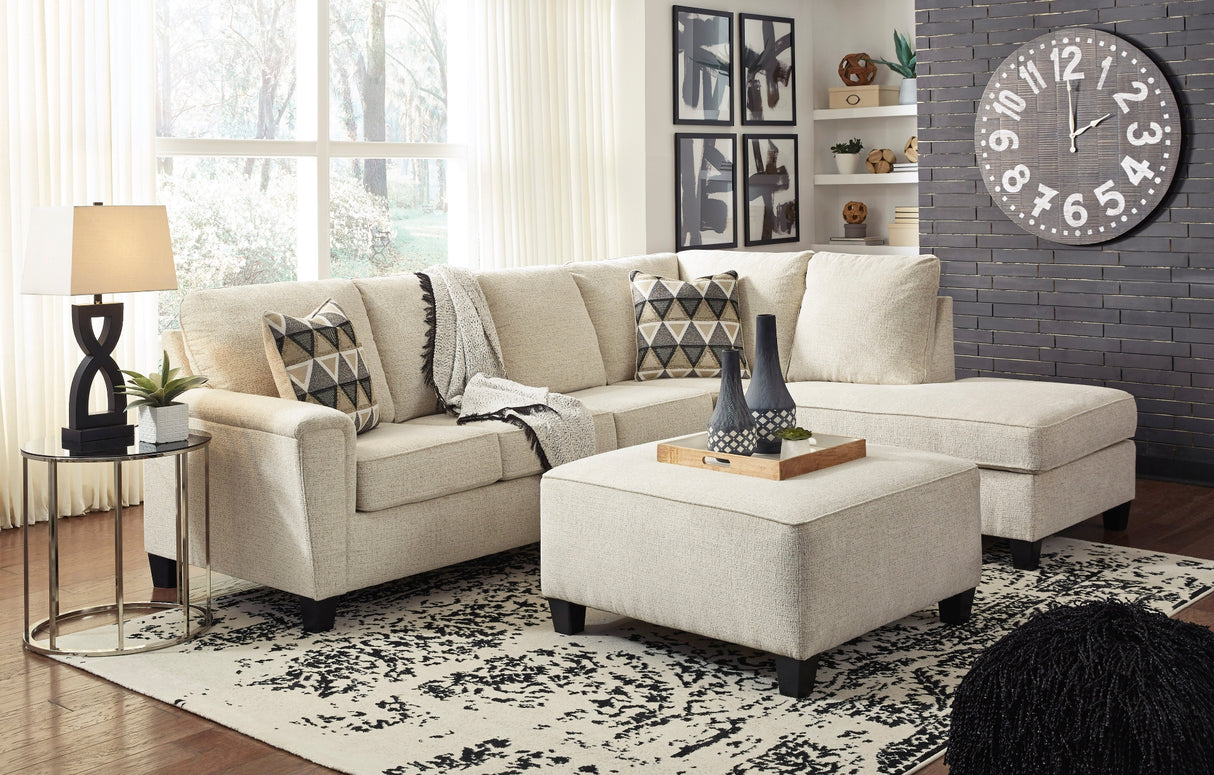 Ottoman surdimensionné Abinger en tissu beige - Abinger