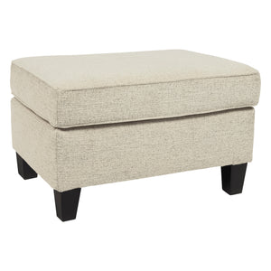 Ottoman Abinger en tissu beige naturel - Abinger