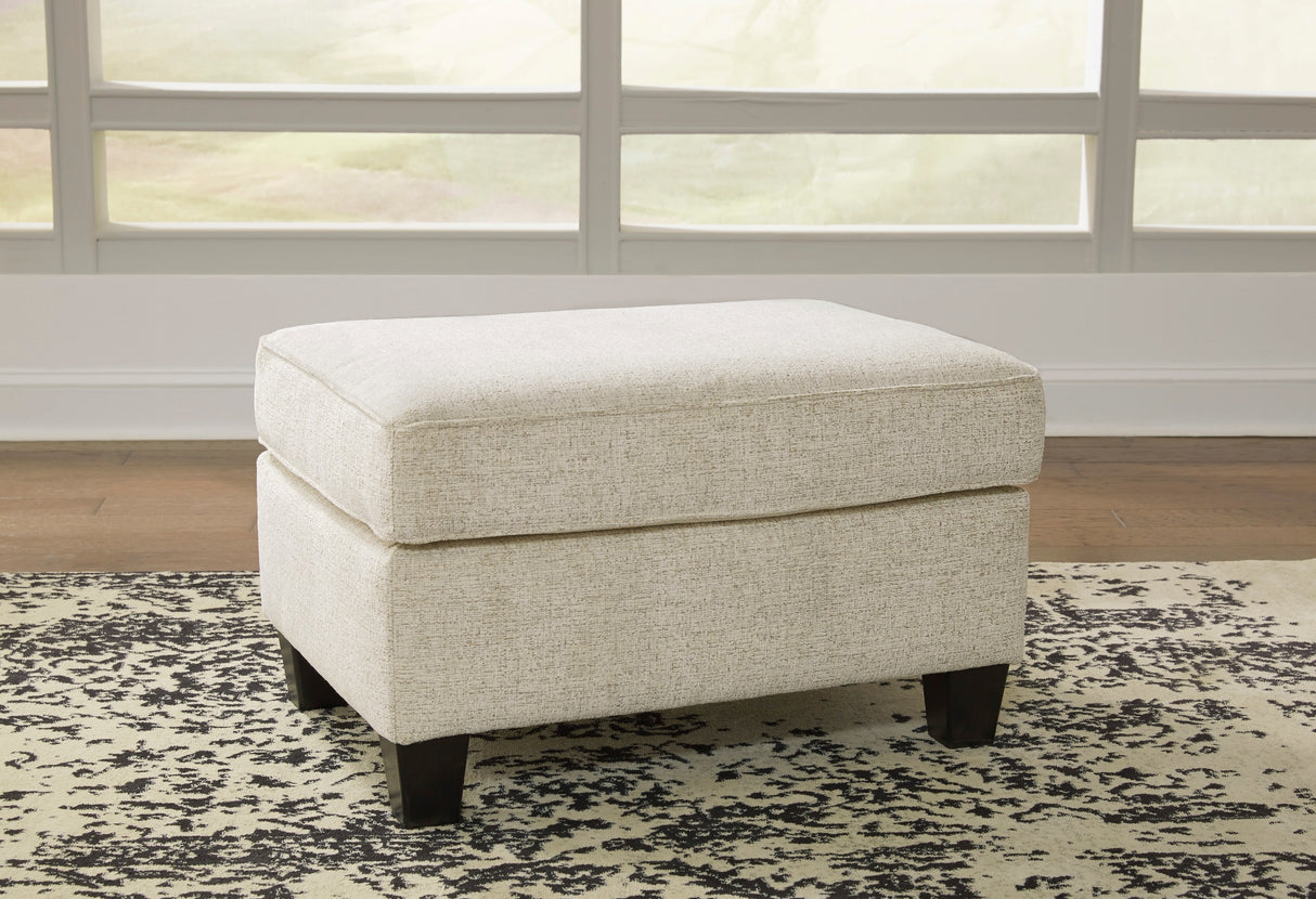 Ottoman Abinger en tissu beige naturel - Abinger