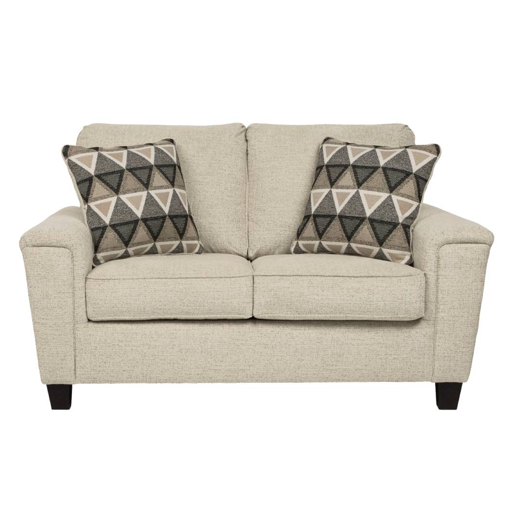 Causeuse en tissu crème avec coussins - Abinger