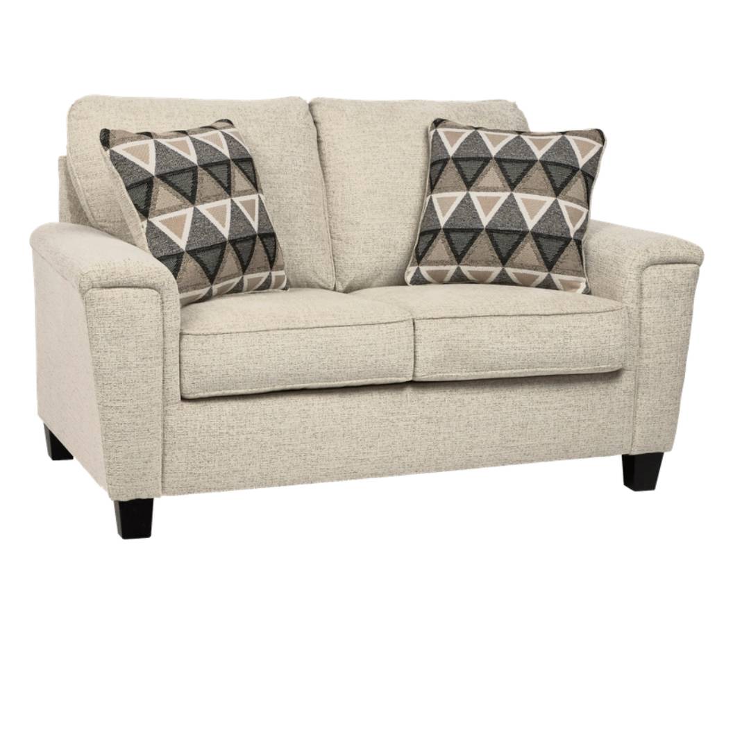 Causeuse en tissu crème avec coussins - Abinger