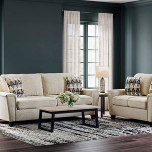 Sofa-lit queen crème tissu - Abinger
