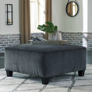 Ottoman surdimensionné Abinger en tissu gris fumé