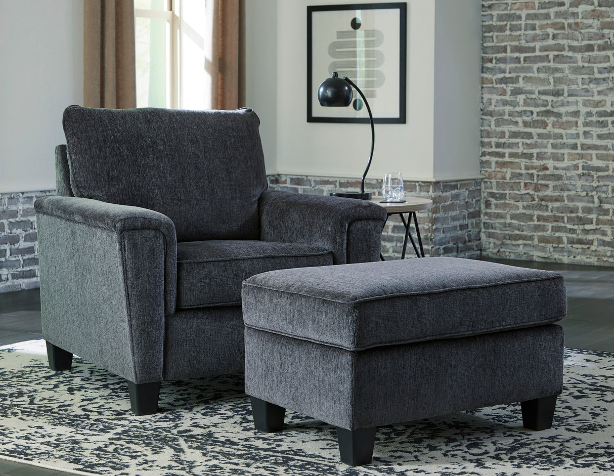 Ottoman Abinger en tissu gris fumé