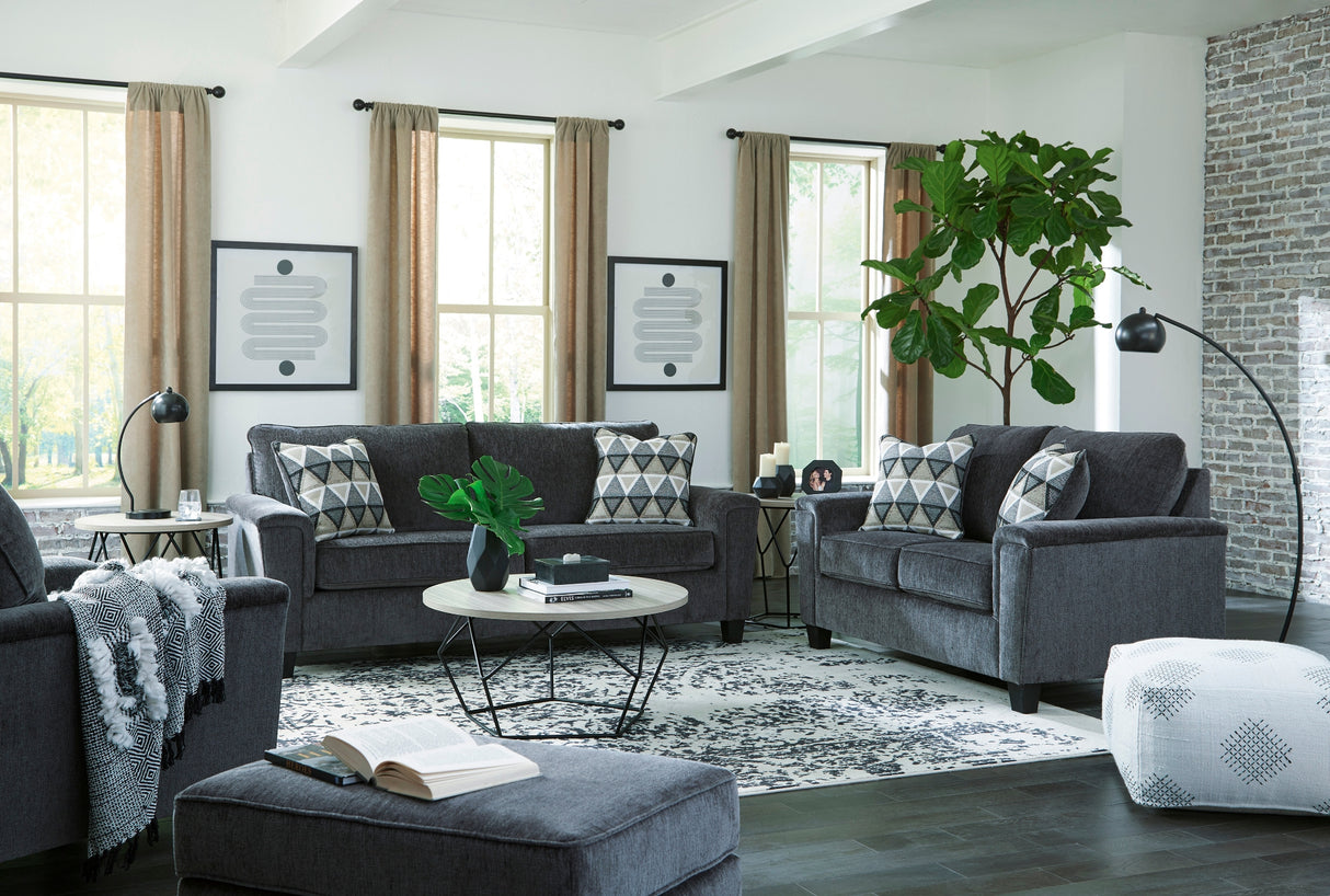 Ottoman Abinger en tissu gris fumé