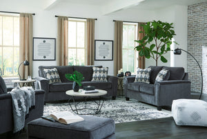 Ottoman Abinger en tissu gris fumé