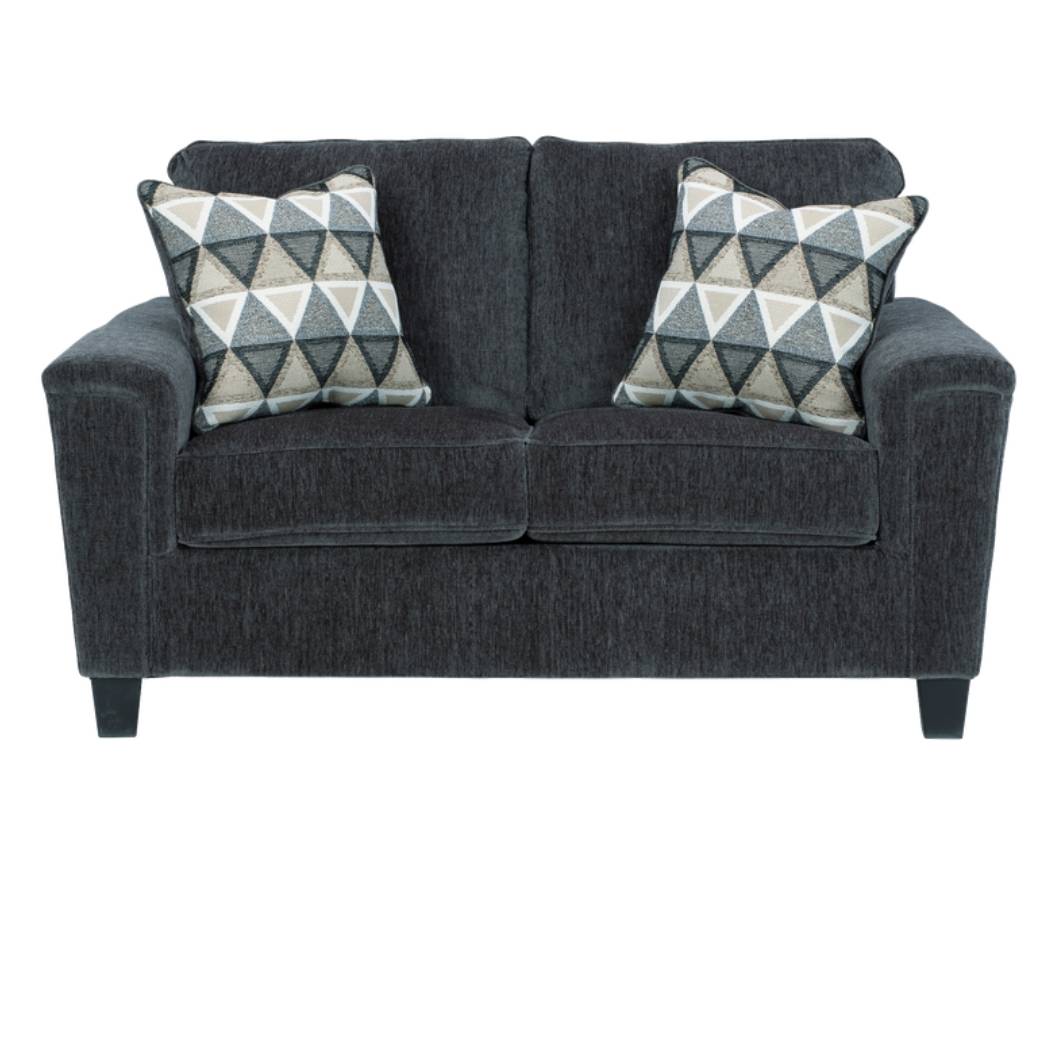 Causeuse en tissu gris foncé avec coussins - Abinger