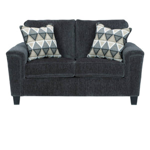 Causeuse en tissu gris foncé avec coussins - Abinger