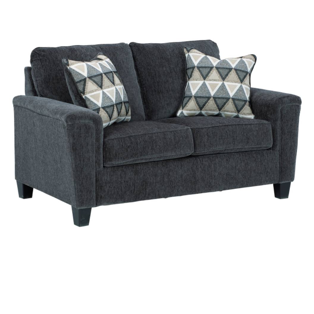 Causeuse en tissu gris foncé avec coussins - Abinger