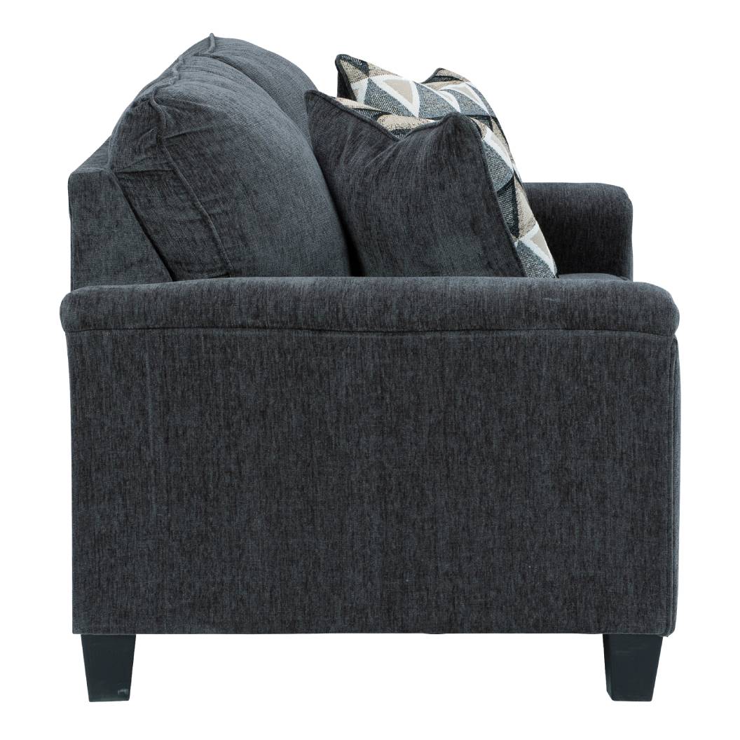 Causeuse en tissu gris foncé avec coussins - Abinger