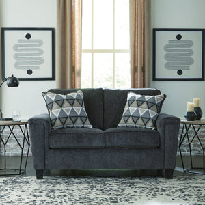 Causeuse en tissu gris foncé avec coussins - Abinger