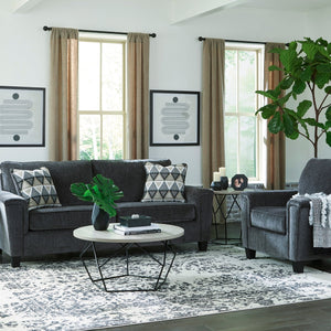Sofa lit queen gris foncé tissu - Abinger