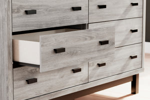Bureau à 6 tiroirs en bois gris et métal noir - Vessalli