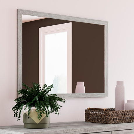 Miroir de bureau en bois/placage gris pâle - Vessalli